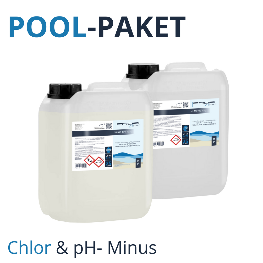 Perfekte Poolpflege: Chlorreiniger & pH-Minus Flüssig Paket