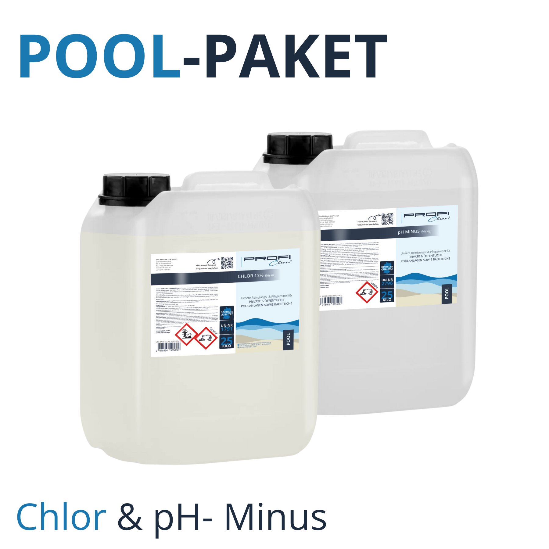 Perfekte Poolpflege: Chlorreiniger & pH-Minus Flüssig Paket