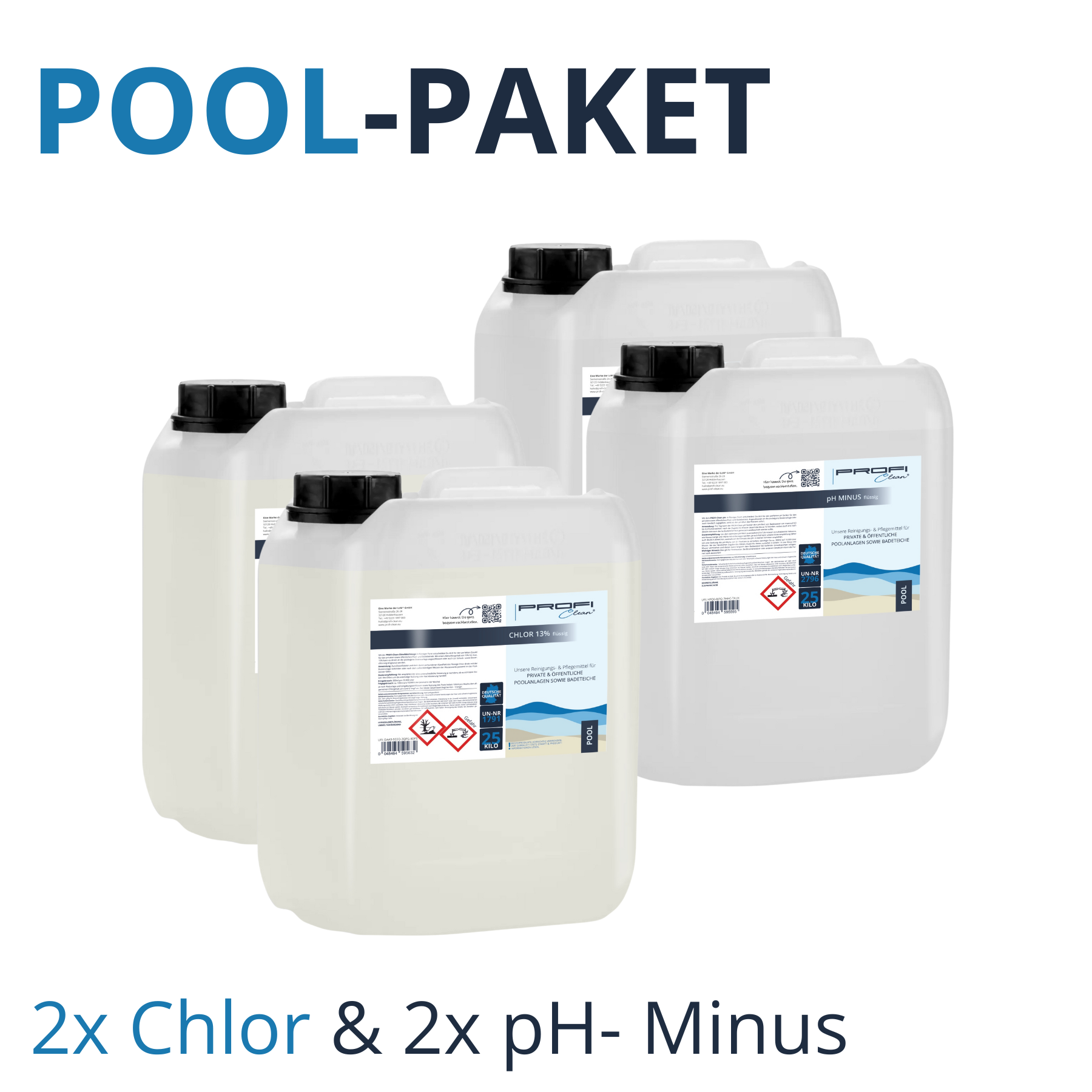 Perfekte Poolpflege: Chlorreiniger & pH-Minus Flüssig 2