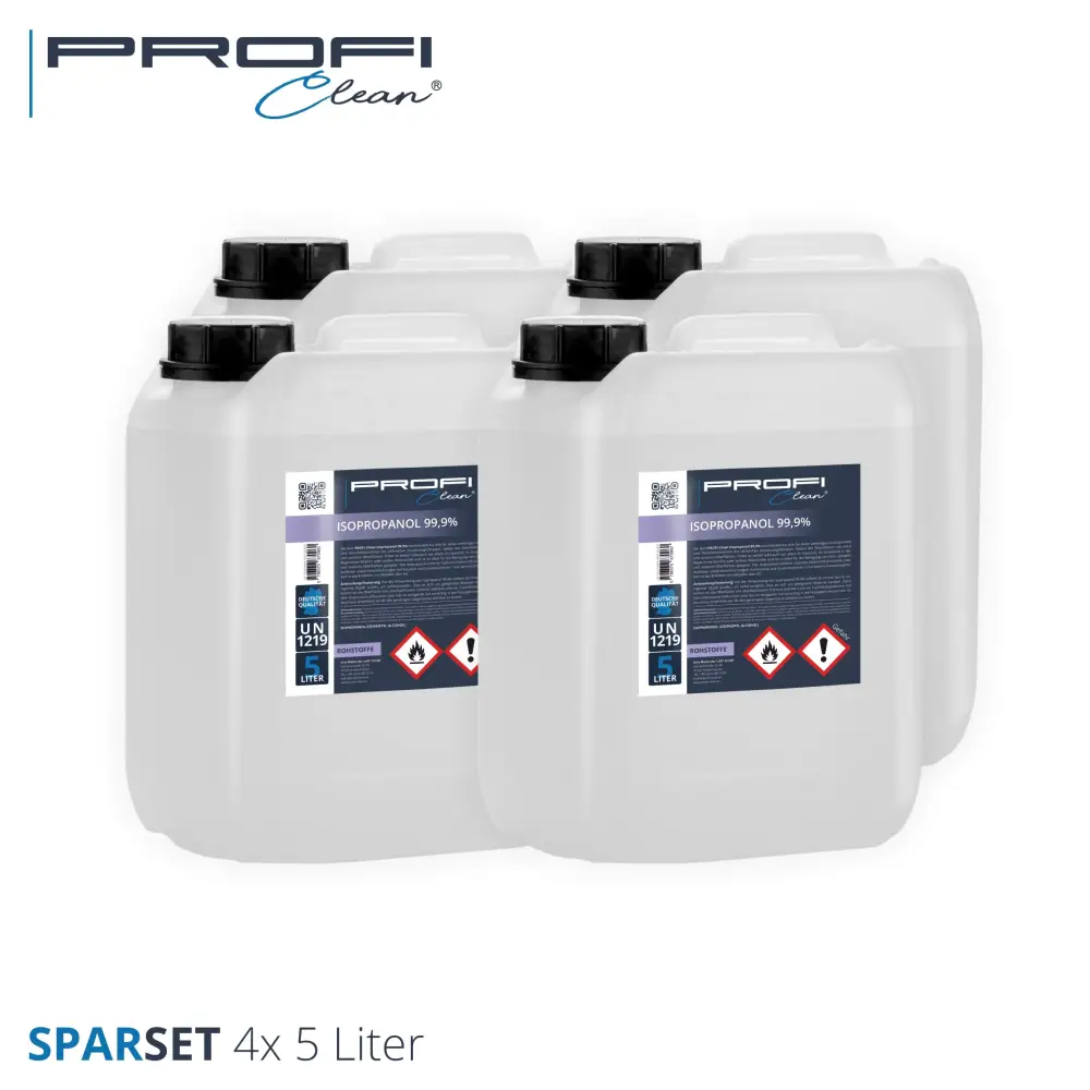 Isopropanol 99,9% Isopropylalkohol Alkoholreiniger - 4 x 5 Liter