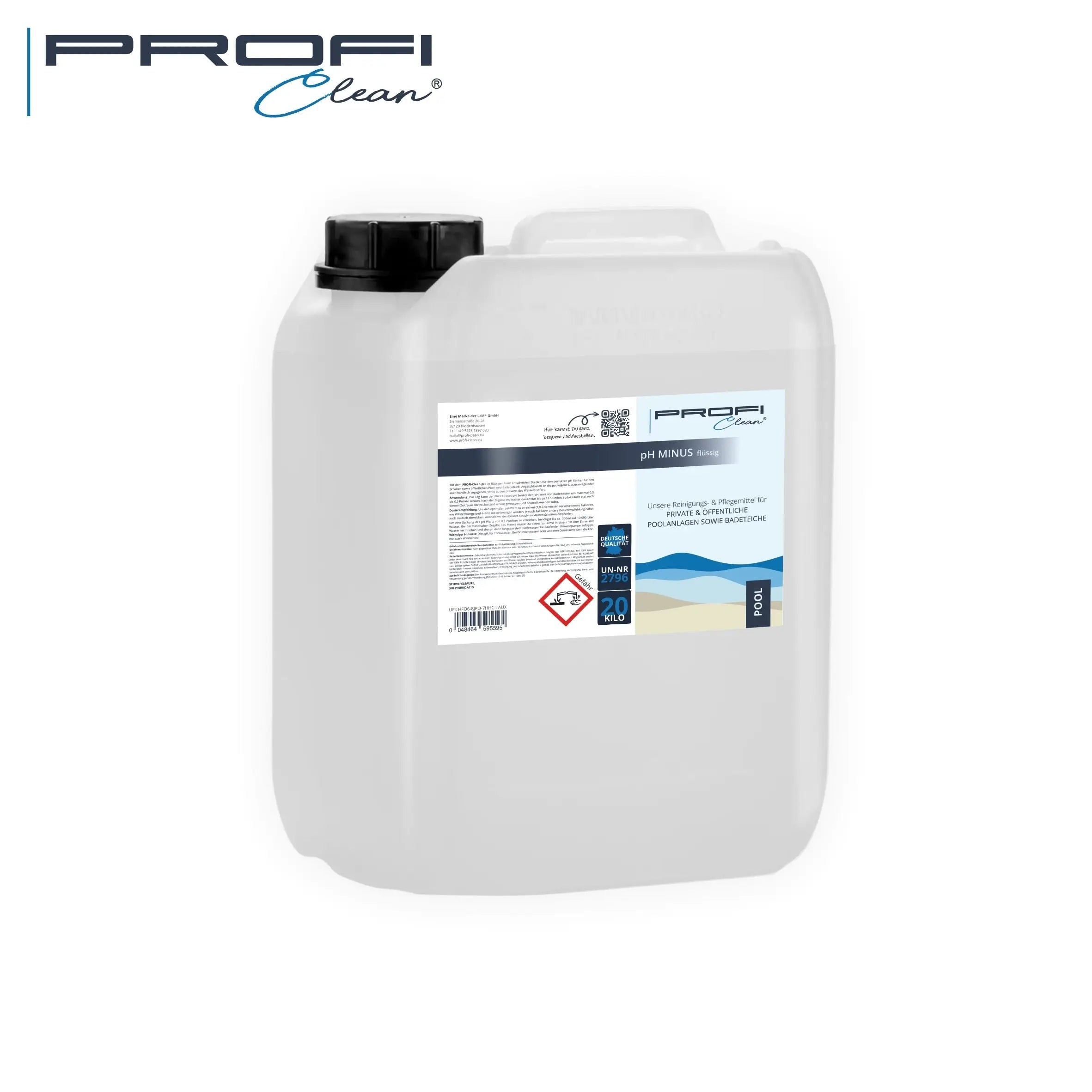 pH- flüssig pH Senker für Pool & andere Gewässer - 20 kg
