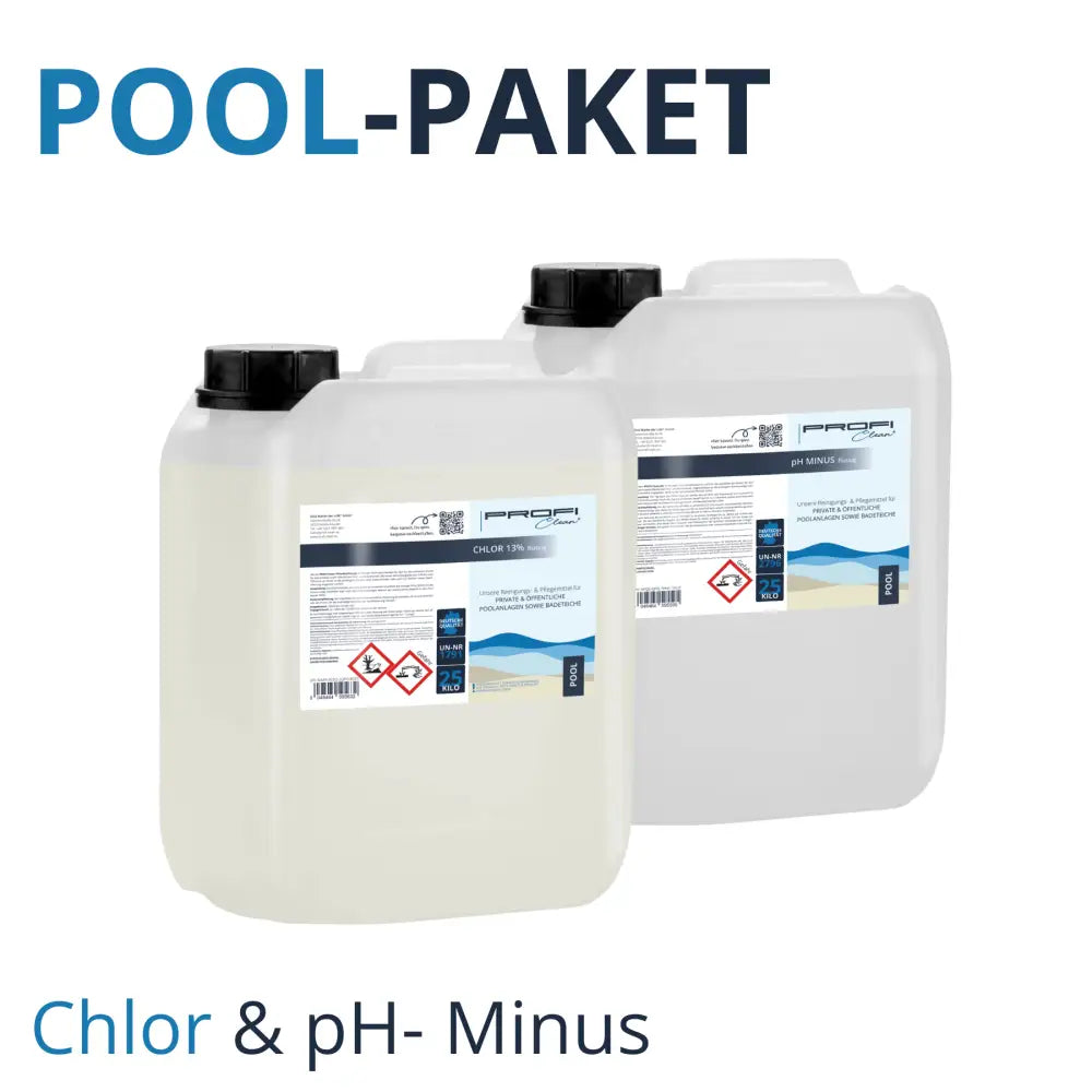 Perfekte Poolpflege: Chlorreiniger & pH-Minus Flüssig Paket