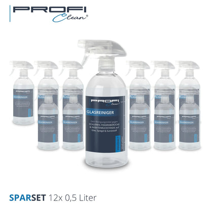 Glasreiniger Spray gebrauchsfertig streifenfrei - 12 x 0.5 Liter