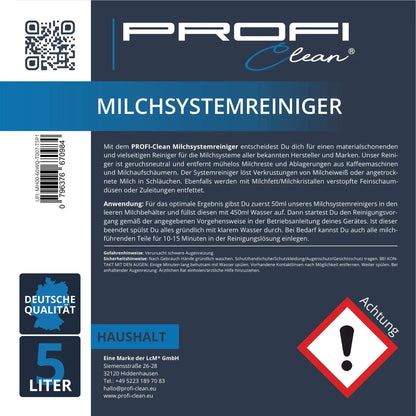 Milchsystemreiniger für Geräte aller bekannten Hersteller  Etikett
