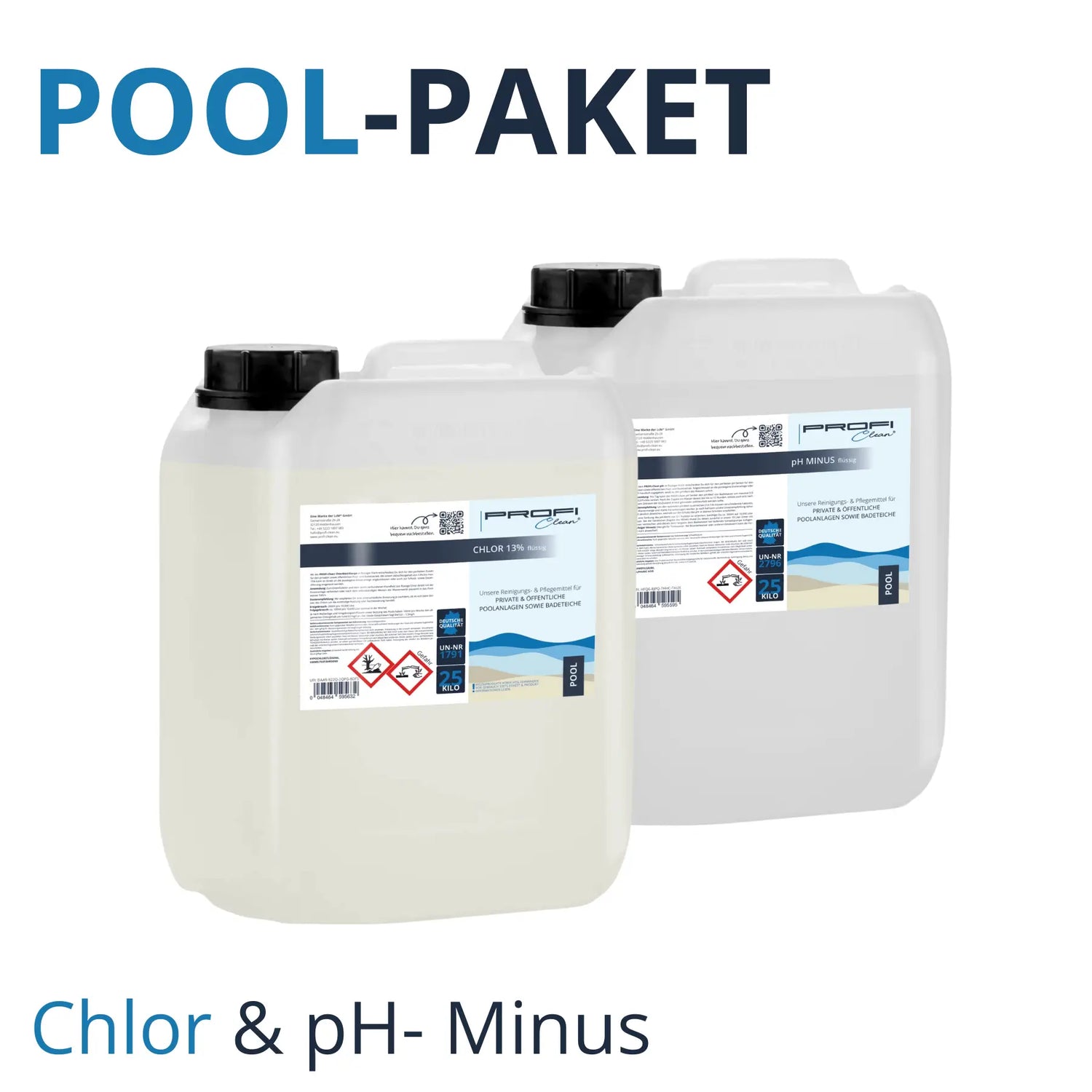 Perfekte Poolpflege: Chlorreiniger &amp; pH-Minus Flüssig Paket