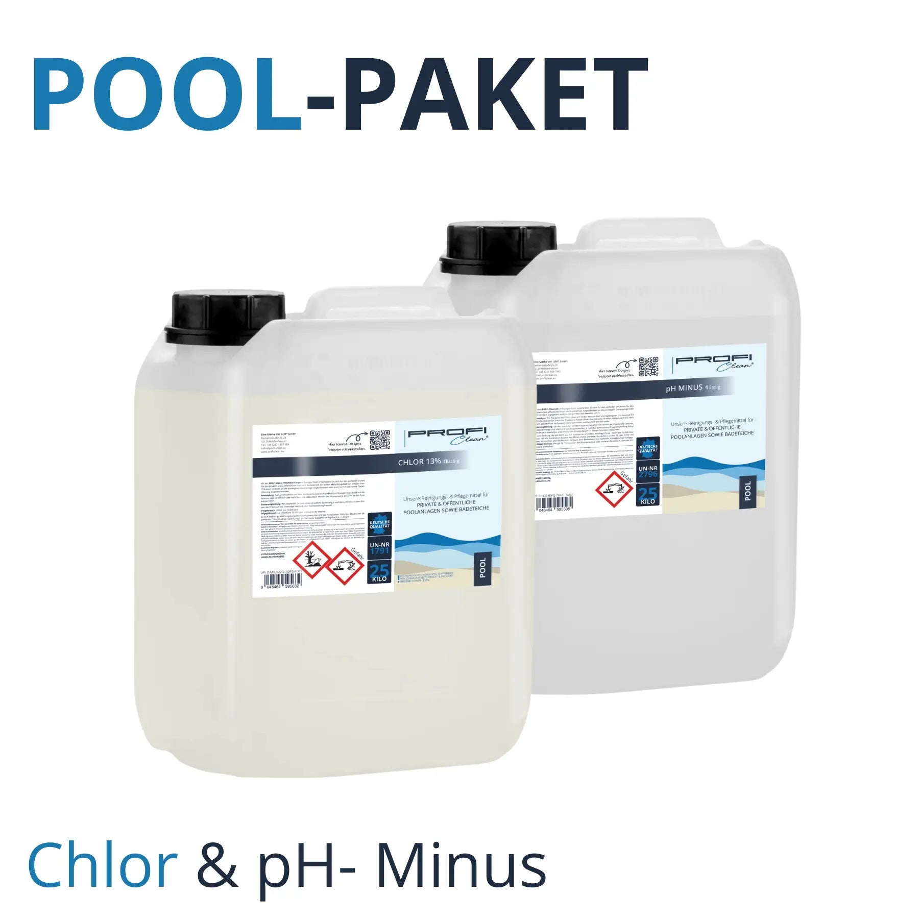 Perfekte Poolpflege: Chlorreiniger &amp; pH-Minus Flüssig Paket