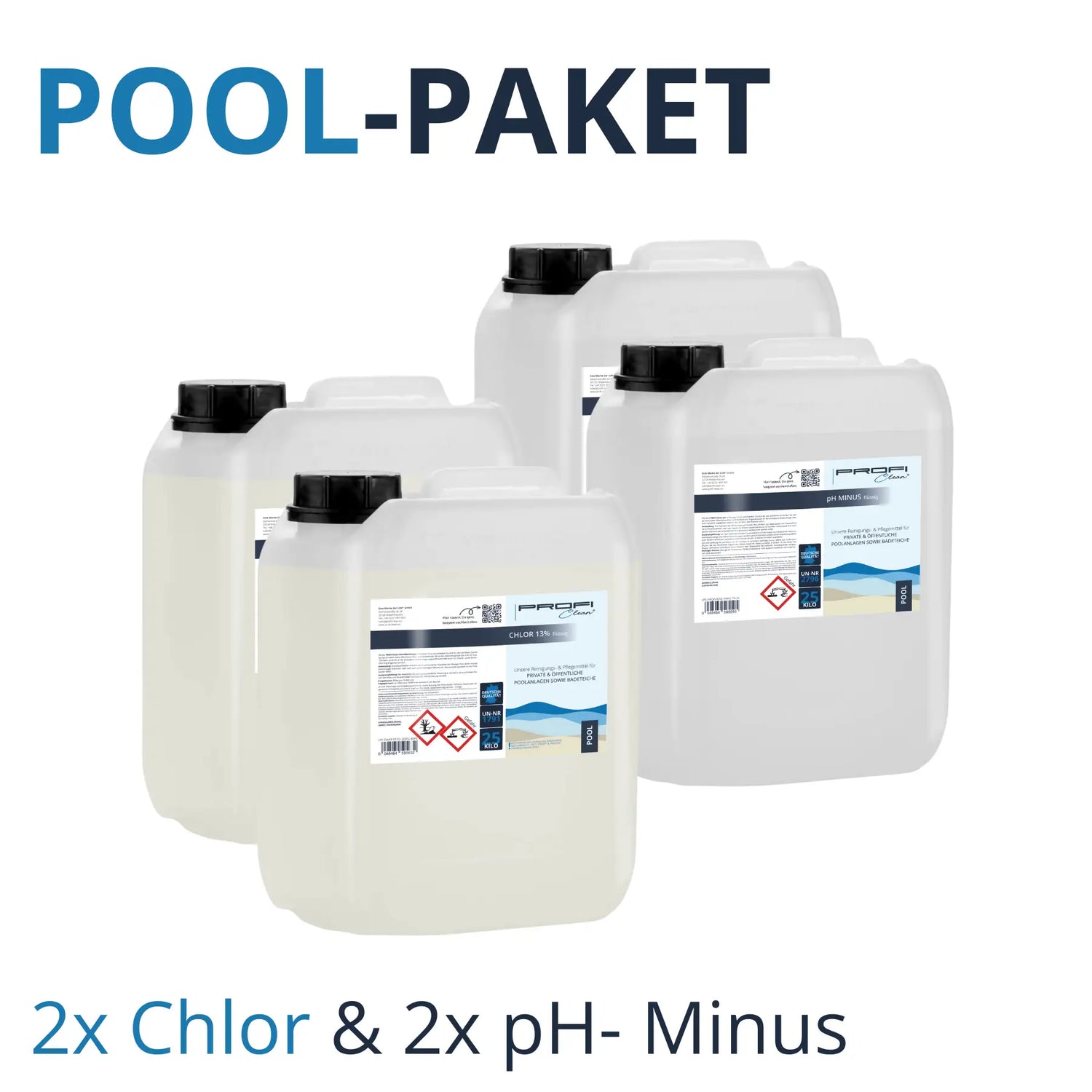 Perfekte Poolpflege: Chlorreiniger &amp; pH-Minus Flüssig 2